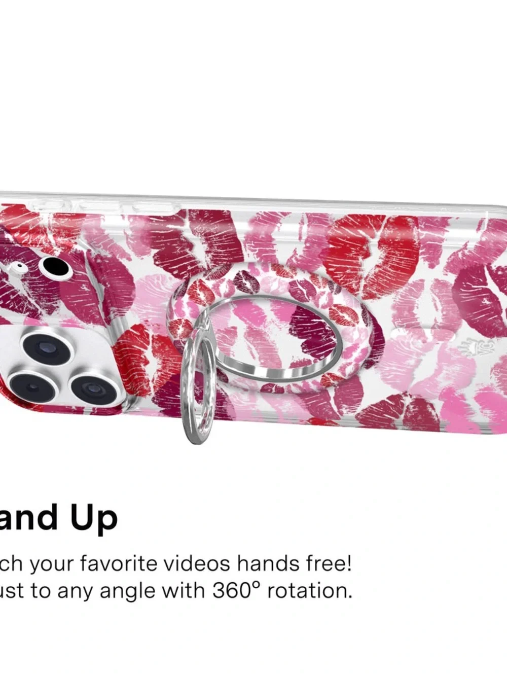 Velvet Caviar Pink lips phone case with matching MagSafe ring